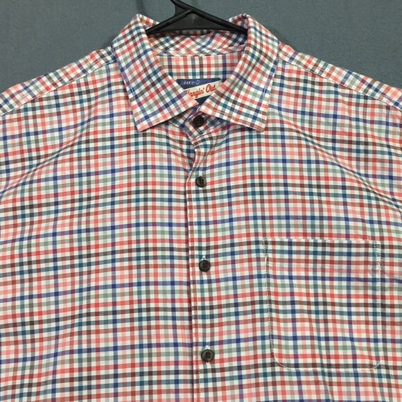 Johnnie-O Shirt Men's L Malibu Red Plaid Todd Hangin' Out Long Sleeve Button Up - Picture 3 of 11